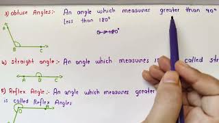 Types Of Angles (Acute Angle, Right Angle, Obtuse Angle, Straight Angle, Reflex Angle)