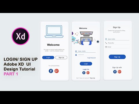 Login / Sign Up adobe XD UI Design  tutorial adobe xd 2020