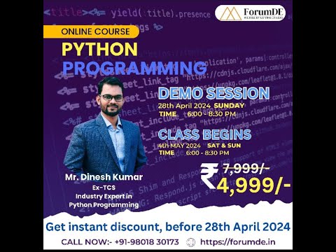 ForumDE: Python Zero to Hero : Mr Dinesh Kumar(Industry Expert)