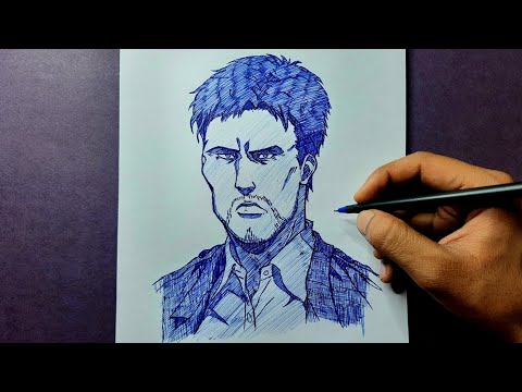 Drawing Reiner Braun With Ball Pen || Attack on Titan season 4