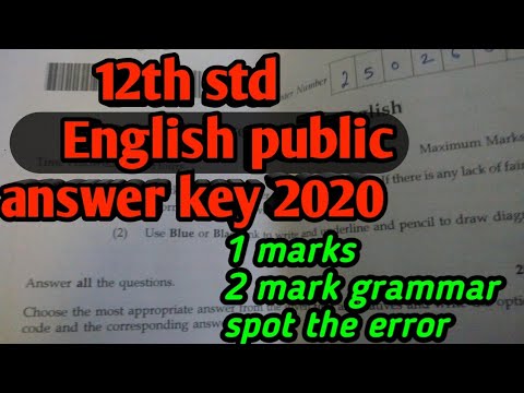 12th std English public answer key 2020 || 5.3.2020.||rajan media || pattukkottai gbhss