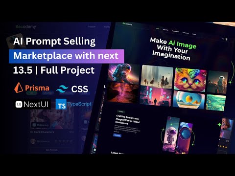 AI Prompt Selling Marketplace with next 13.5,Typescript,Next UI,Prisma,Mongodb || Full Stack Next js