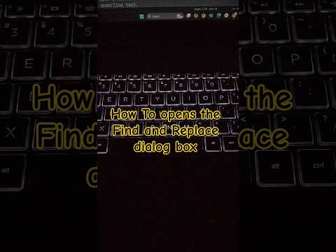 How To opens the Find and Replace dialog box #windows11 #computer #shortcutkeys