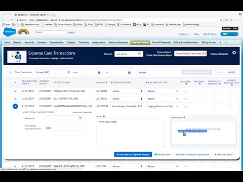 Create FinancialForce Expense Report from Credit Card Transactions