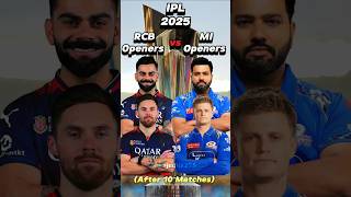 RCB Openers vs MI Openers in IPL 2025 After 10 Matches 💥