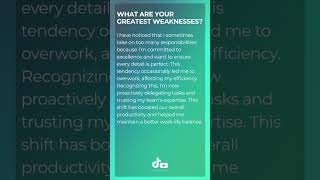 What are your greatest weaknesses? | A confident response on managing weaknesses. #jobinterview