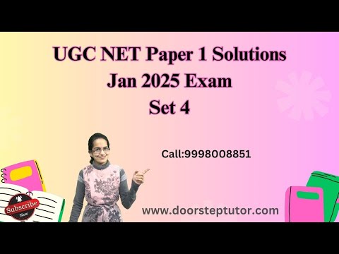 UGC NET Paper 1 Solutions Jan 2025 Exam Set 4 #ugcpaper1 #netpaper1solutions
