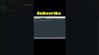 Radio buttons in Html || #html || #shorts