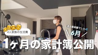 [Monthly living expenses] June household budget for a family of four revealed/What do you do duri...