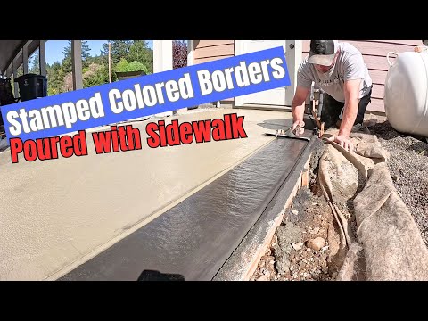 Tooled in border dyed black and stamped on sidewalk.