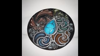 #Zentangle#Zengem#禪繞綠松石/如何畫象徵幸運的綠松石/How to draw a Turquoise Gem