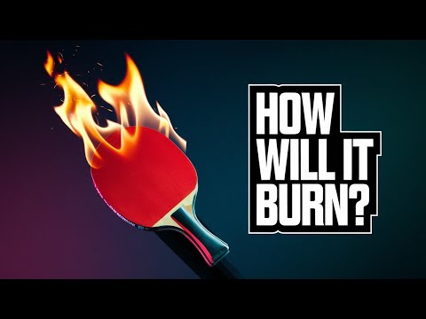 Setting a Ping Pong Paddle on Fire with a Torch