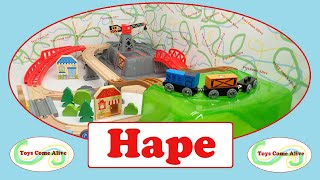 Hape Wooden Railway Kit. Toy review and animation.  Toys Come Alive 006.