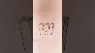 3D letter W | Drawing With Pencil | 3D drawing |pencil sketch | #3ddrawing