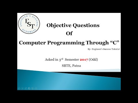 Computer Programming Through C 2017| Engineers Success Tutorial | Diploma question solution SBTE