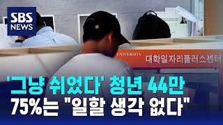 '그냥 쉬었다' 청년 44만…75%는 "일할 생각 없다" / SBS