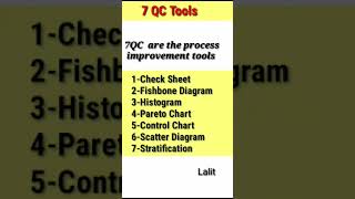 Knowledge about 7 QC tool....