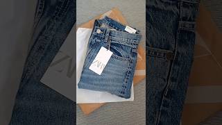 Experimentando a calça Zara Jeans TRF cintura alta ✨ #jeans Zara #shorts #zara