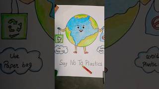 Say No To Plastic 🚫❌ #pencildrawing #easy #saveearth #viral #shorts  @sunitaart