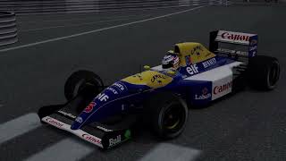 F1 モナコGP 1992 セナvsマンセル（実況付）F1 monaco 1992 MP4/7A vs FW14B SENNA vs MANSELL