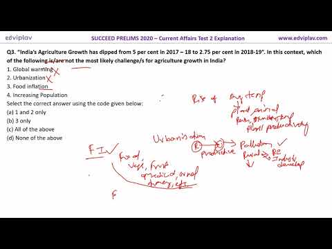 Challenges to Agriculture growth in India|Coastal Surveillance Radar System |Prelims 2020 Questions