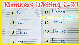 Numbers Writing One to Twenty. 1-20 Numbers with Spelling. Spell The Numbers 1-20...