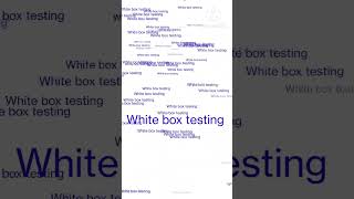 white box testing shorts #shortsvideo #shortvideo #shorts #softwaretesting #testing