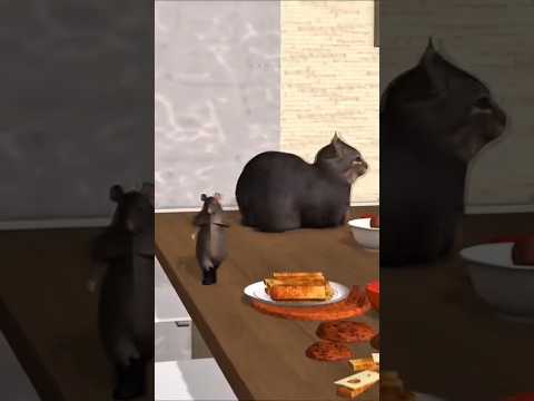 😂 When the cat saw the mouse… pura cartoon ban gaya! 🐭🐀Real-life Tom & Jerry moment caught on camera