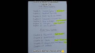 Syllabus class 9, for 2024-25#syllabus #class9#maths #trending #formulaconcept