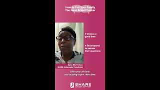 How to tell your family you have breast cancer