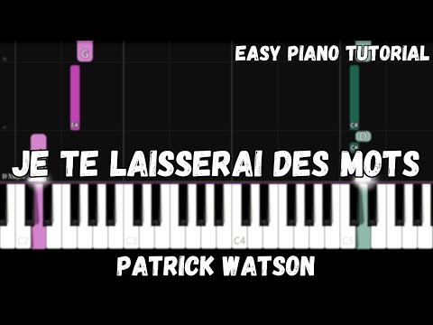 Patrick Watson - Je Te Laisserai Des Mots (Easy Piano Tutorial)