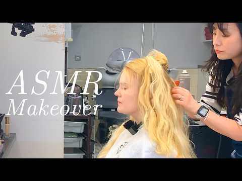 ASMR Full Korean Makeup and Hair Makeover 🇰🇷 (Unintentional ASMR)