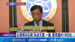 五億高中生案"偽造文書"一審 夏男遭判1年6月 夏男應訊嗆審判長 台中地院一審指"飾詞狡辯"│記者 謝昀蓁 張峻棟 王子瑜 林韋志 邱瑞揚 江濬禓│【新聞一把抓】20240628│三立新聞台