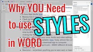 Why EVERYONE Should Be Using Word Styles!