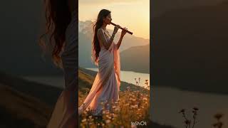 This AI Woman Playing Flute Looks Divine 💫🎵#shorts #youtubeshorts #flute #aiart #ai #aishorts