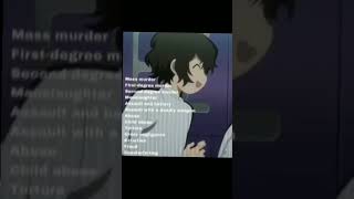 oh my🤚 #dazai #crime #crimelist #trending #anime #mass murder #bungoustraydogs