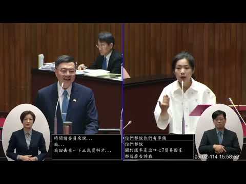 徐巧芯 質詢 行政院長卓榮泰 經濟學人報導台灣政府失調 經濟部長郭智輝部長失言紀錄 台幣升值 八德監理站搬遷 淨零承諾 20250502 院會 【立法院演哪齣？】