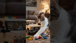 So cool! Smart cat building a GMC Lego! #Trending #SmartCat #LegoFun #GMCtruck #CatLovers #CutePets