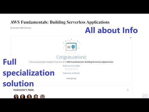 COURSERA:AWS Fundamentals BUILDING SERVERLESS APPLICATIONS  FULL COURSE SOLUTION Professional Course
