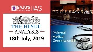 'The Hindu' Analysis for 18th July, 2019 (Current Affairs for UPSC/IAS)