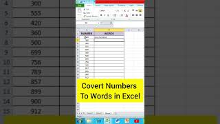 Numbers to Words in Excel. #shortcut #shorts #short #viral #trending