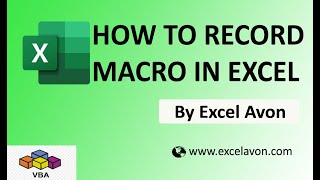How to Record Macro In Excel - Excel Avon