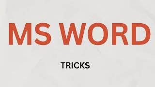 MS Word Document Code Tricks