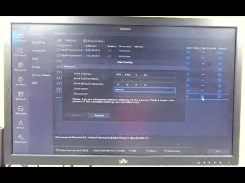 Changing IP to add camera to UNV NVR
