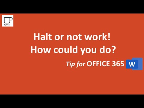 Word halt or not work! How could you do? - Word in Office 365