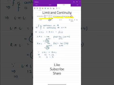 Finding value of unknown in function #Continuity #Calculus #Limits #Mathematics #Math #MathsWithVips