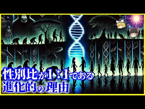 【ゆっくり解説】1000万年後に男性は消える！？なぜ性別比は1：1なのか？メスが増える進化はありえるか？ を解説