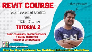 Revit Tutorial for Beginners | Part 2: Basic Commands, Project Browser & Family Properties #revit