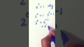 why 2^0=1 #shorts#mathsshorts#mathsvideo