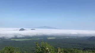 摩周湖第1展望台から眺める摩周湖と雲海
